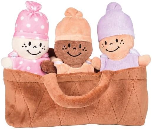 Creative Minds - Cesta de bebés con 3 juguetes de muñeca de peluche...