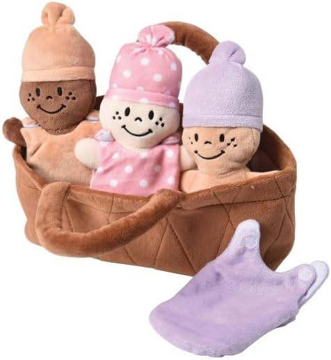 Creative Minds - Cesta de bebés con 3 juguetes de muñeca de peluche...