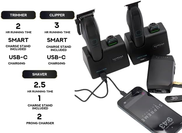 Supreme Trimmer Combo de cortapelos de recarga 3 en 1, recortadora...
