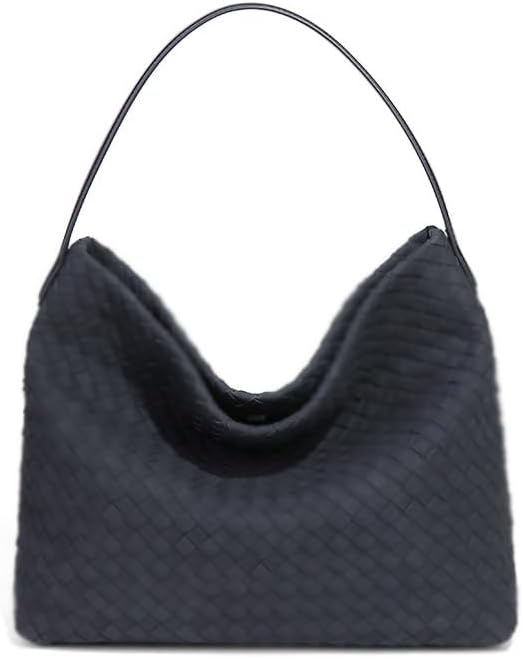 Bolso de hombro tejido para mujer, de piel sintética, con asa super...