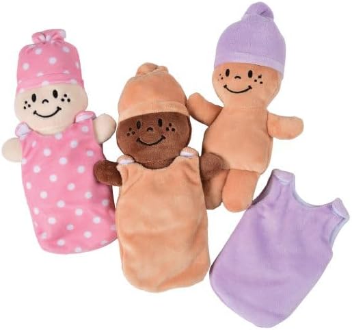 Creative Minds - Cesta de bebés con 3 juguetes de muñeca de peluche...