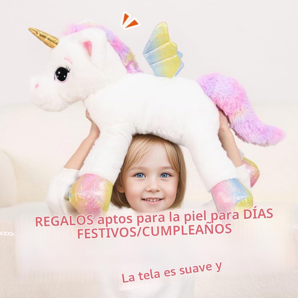 FFxiong Almohada de Juguete de Peluche de Unicornio Grande de 24 Pu...