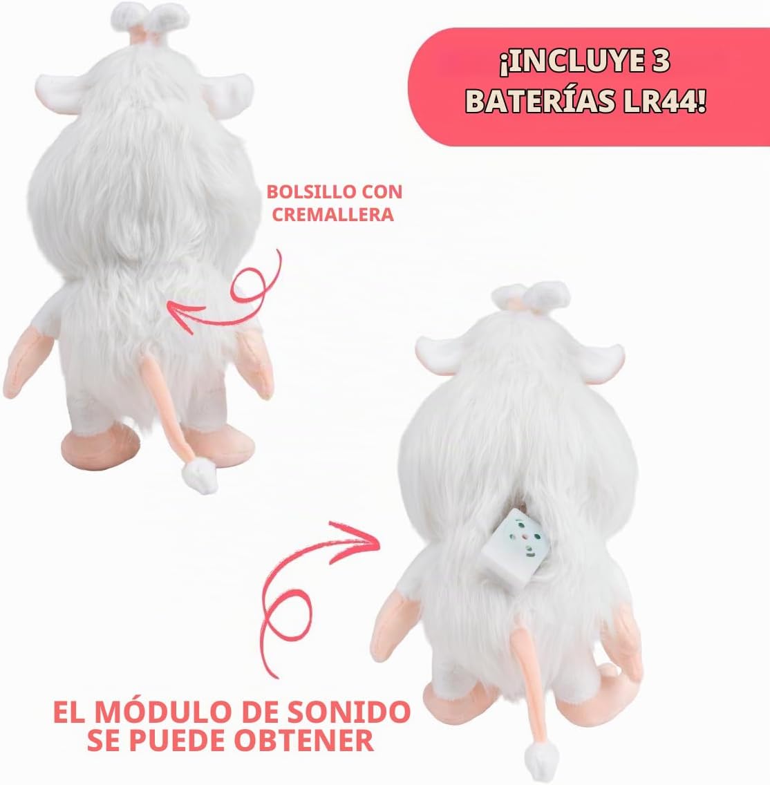 Booba Juguete de peluche parlante de 13.5 pulgadas, animal de peluc...