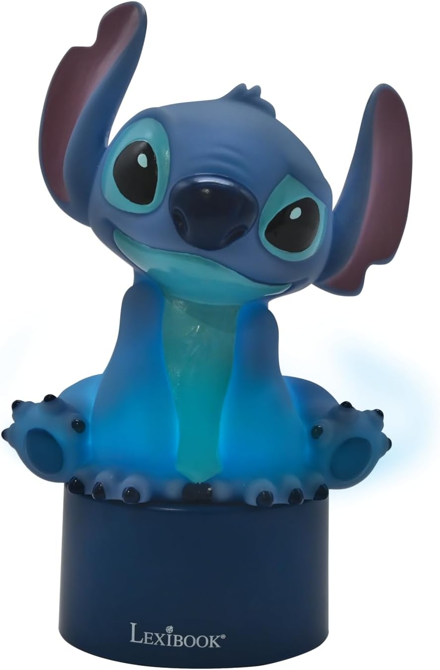 LEXiBOOK, Disney Stitch, luz nocturna con altavoz, cambio de color,...