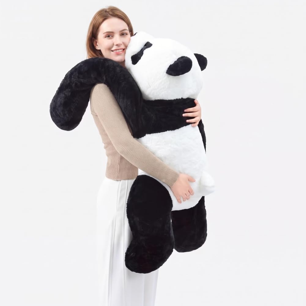 Ytterbium Juguete de peluche de panda blanco y negro, animal de pel...