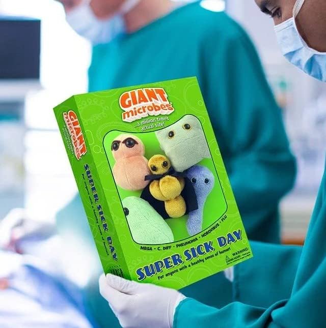 GIANT MICROBES Caja de regalo con temática de día de enfermedad, sa...