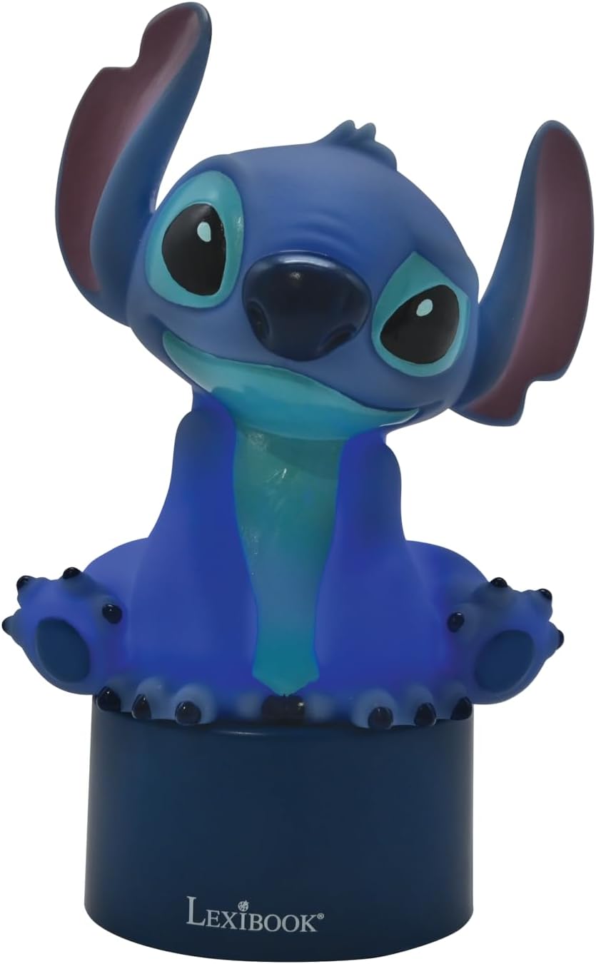 LEXiBOOK, Disney Stitch, luz nocturna con altavoz, cambio de color,...