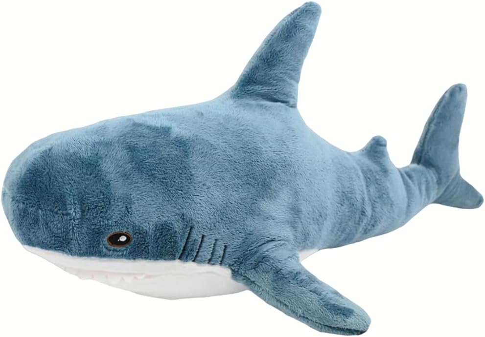 XIYUAN Juguete de peluche de tiburón de 39.3 pulgadas, tiburón giga...