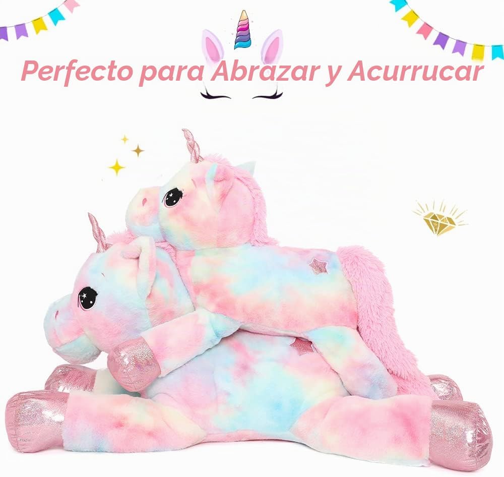 Muiteiur Animal de peluche de unicornio de 43.4 pulgadas, unicornio...