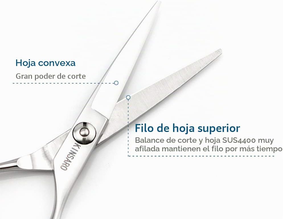 KINSARO Tijeras de corte de pelo de peluquero de 5.5 pulgadas 440C...