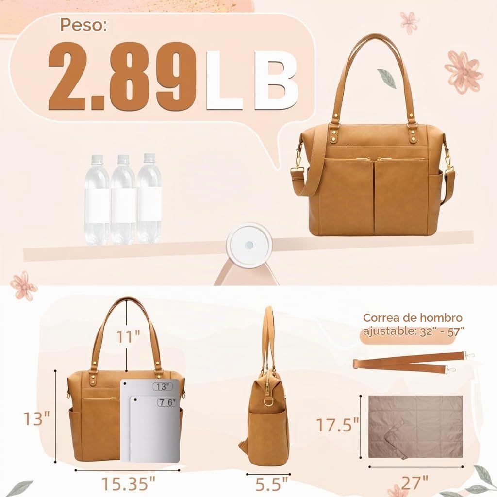 MOMINSIDE Bolsa de pañales Tote Convertible Bolsa de pañales Mochil...