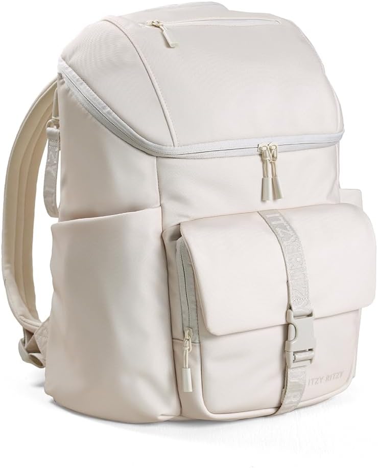 Itzy Ritzy Belong - Mochila tipo cubo (crema) | Cuenta con bolsillo...