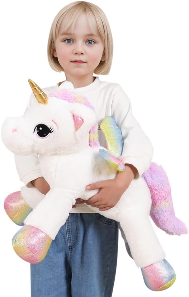 FFxiong Almohada de Juguete de Peluche de Unicornio Grande de 24 Pu...