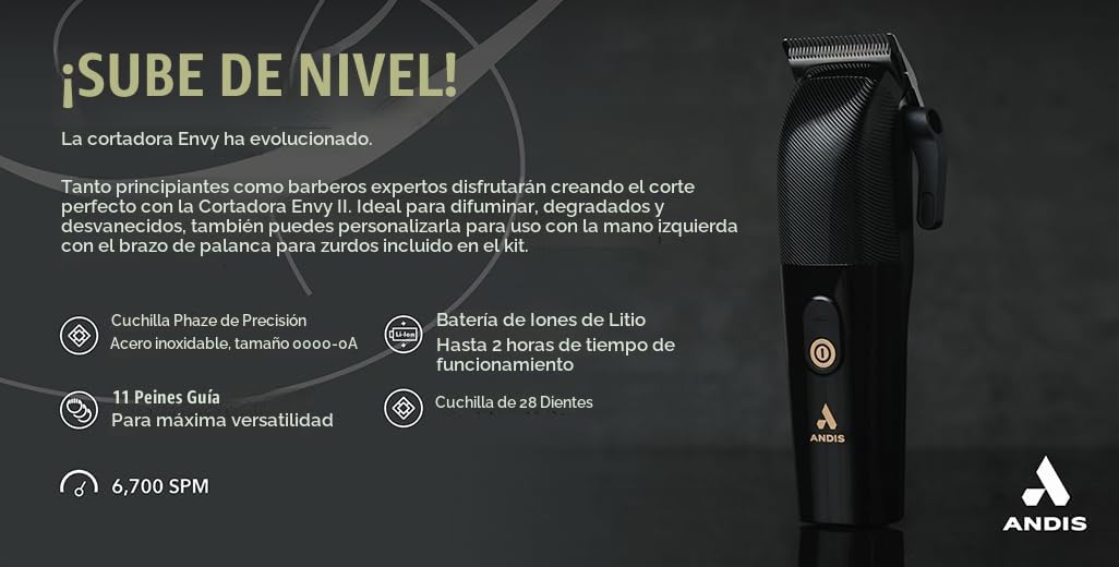 Andis Envy II cortadora de cabello inalámbrica, cortadora de barba...