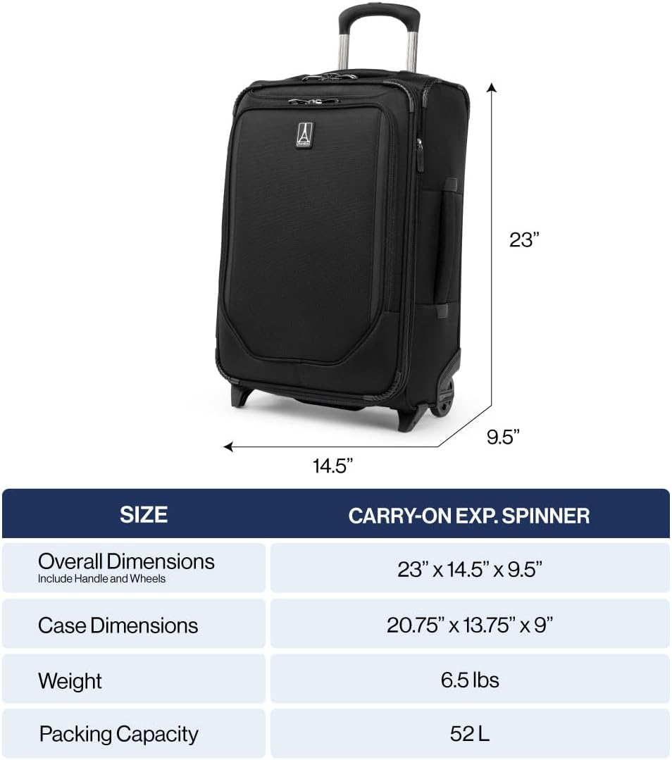 Travelpro Crew Classic - Equipaje ligero extensible Softside, malet...