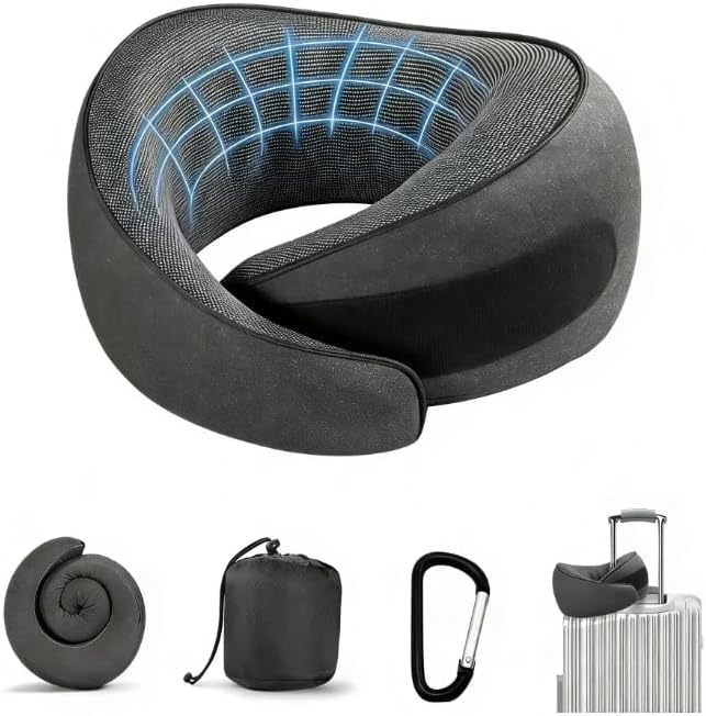 SZXYX Almohadas de viaje \u2013 Almohada de cuello de espuma viscoe...