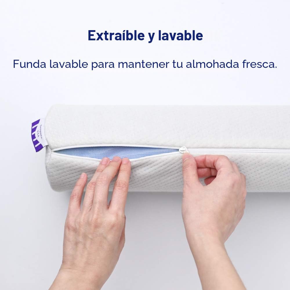 C CUSHION LAB Almohada Cilíndrica para Alivio del Cuello - Espuma V...