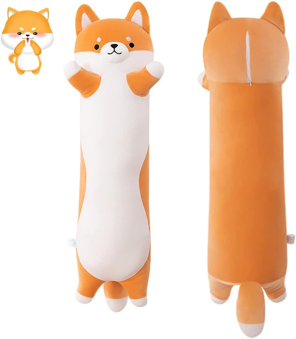 MIAOHAHA Almohada larga de peluche para perros Shiba Inu, suave alm...