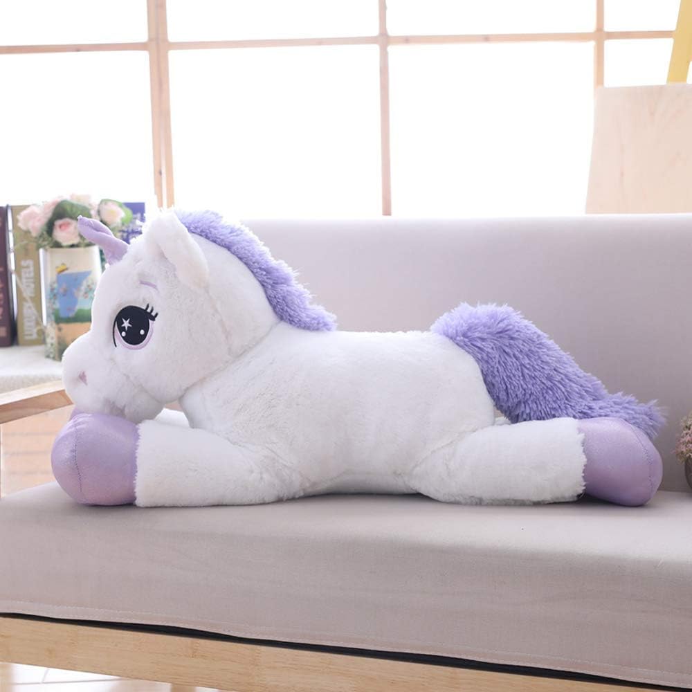 sofipal Juguetes de peluche de unicornio gigante, cojín suave y gra...