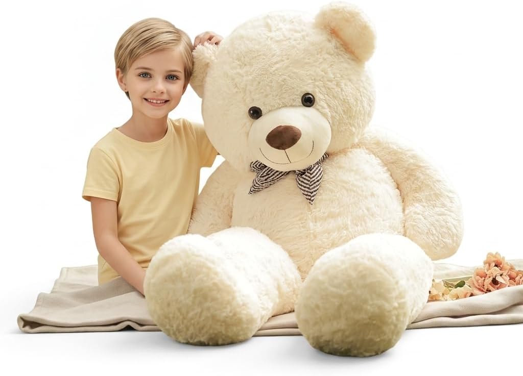 pelzutm Oso de peluche blanco gigante, animal de peluche grande de...