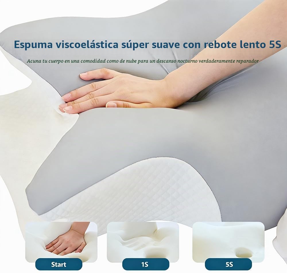 TAFOWTET Almohada cervical de espuma viscoelástica \u2013 Soporte e...