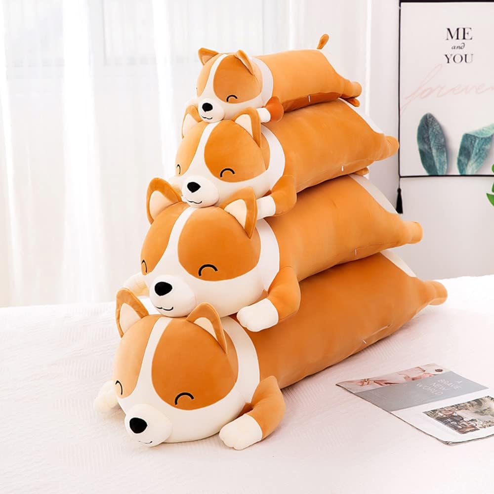 MIAOHAHA Almohada de peluche de 120 cm de Corgi, lindo juguete de a...