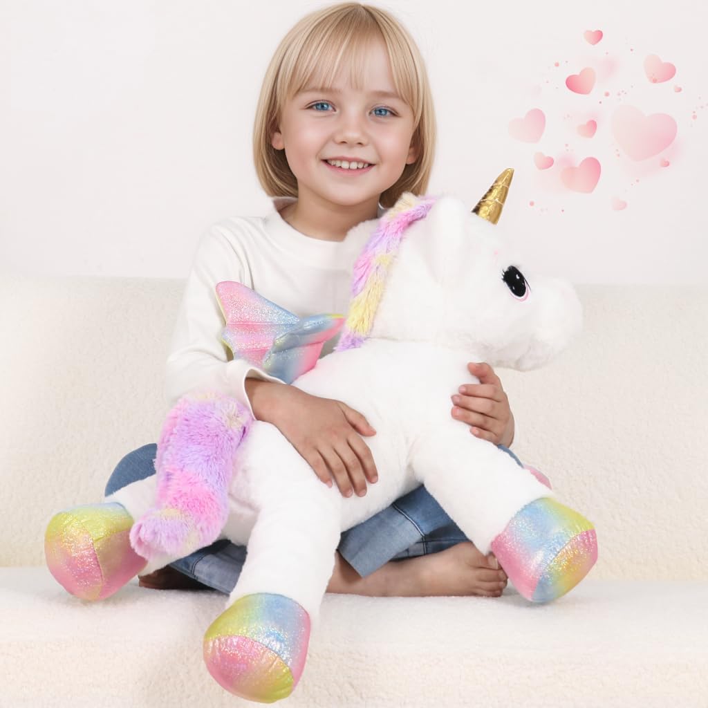 FFxiong Almohada de Juguete de Peluche de Unicornio Grande de 24 Pu...
