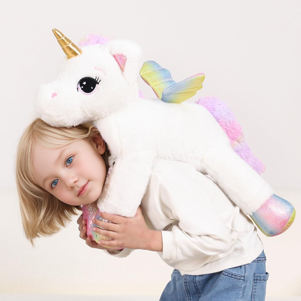 FFxiong Almohada de Juguete de Peluche de Unicornio Grande de 24 Pu...