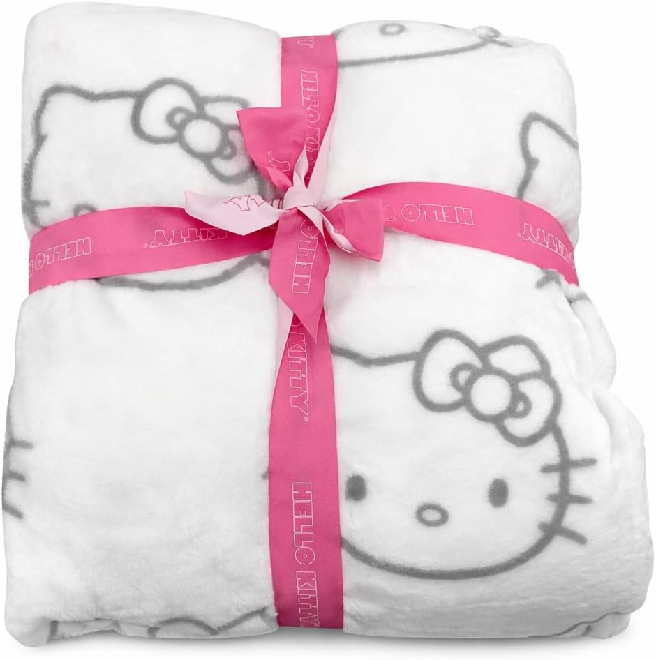 Jay Franco & Sons, Inc. Hello Kitty - Manta de felpa, color bla...
