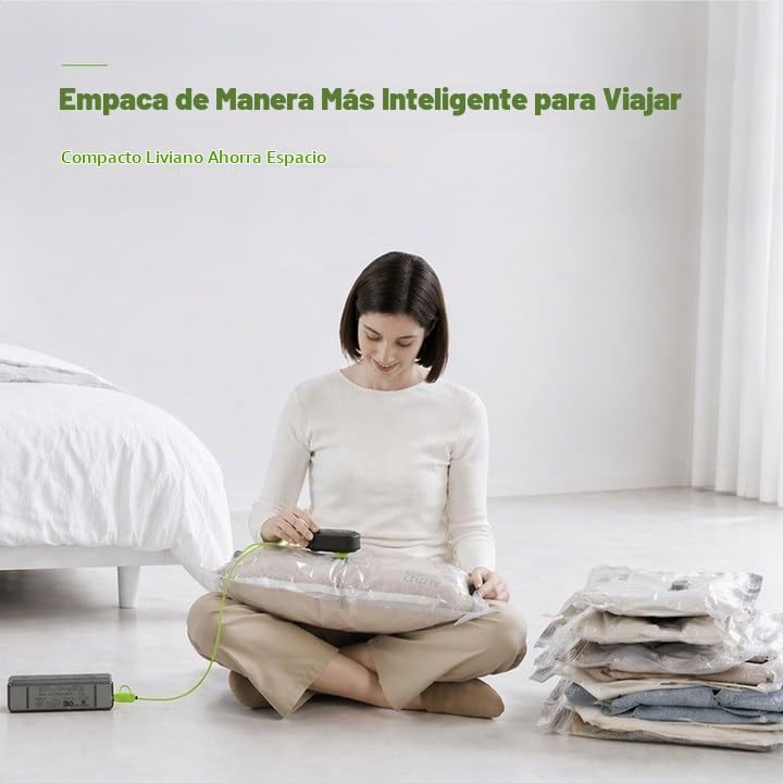 Vacbird Bolsas de vacío de viaje con bomba eléctrica USB, paquete d...