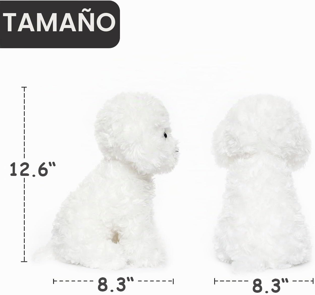 WEIGEDU Cachorro de perro de peluche caniche blanco | Bichon Frise...