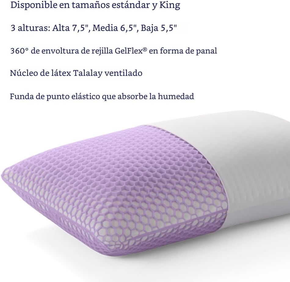 Purple Harmony Pillow - Almohada King Alta, la mejor almohada jamás...