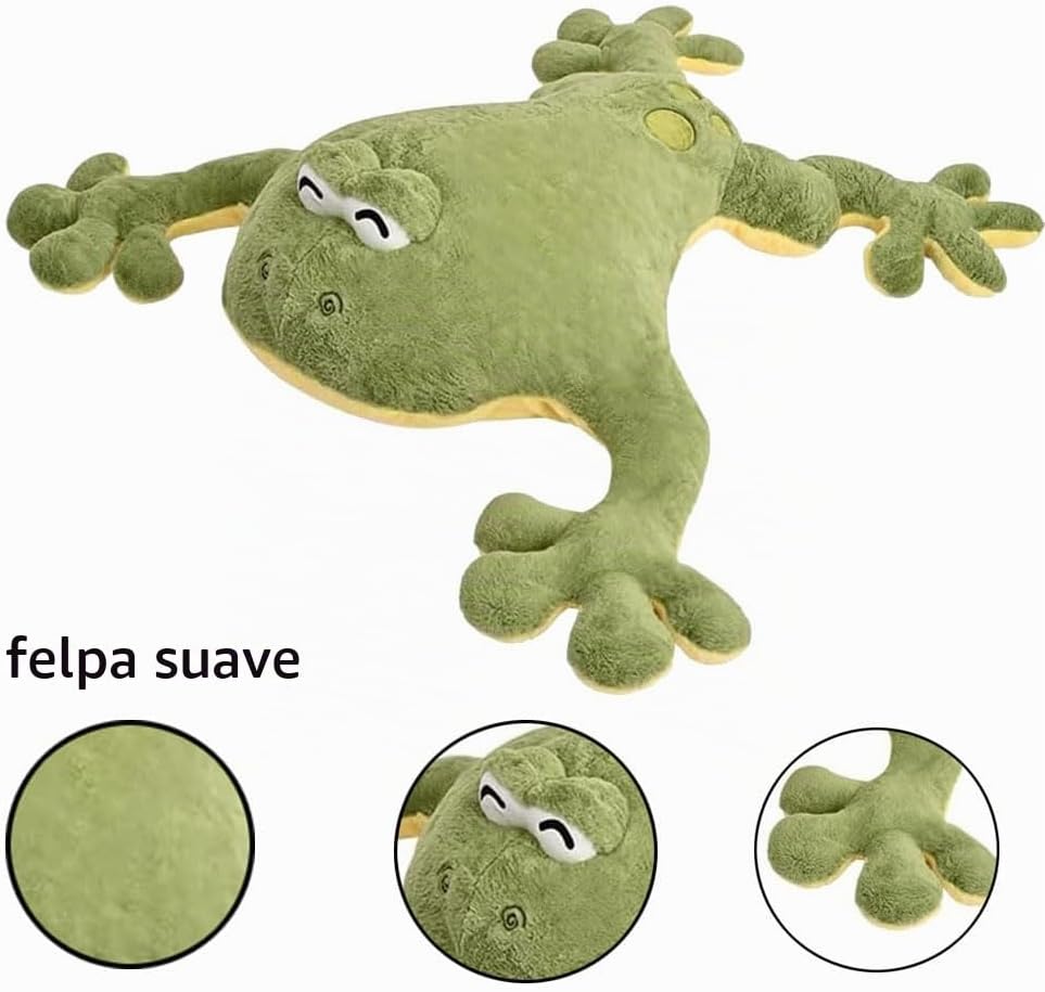 Huniupore Animal de peluche de rana grande Rana de peluche verde Ra...