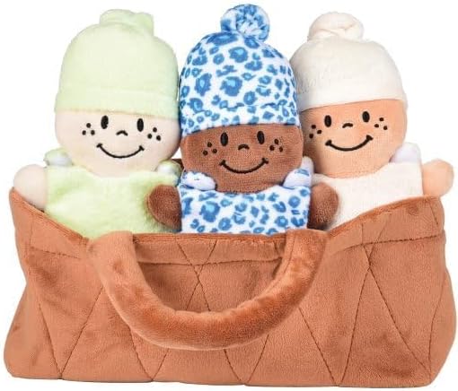 Creative Minds - Cesta de bebés con 3 juguetes de peluche súper sua...