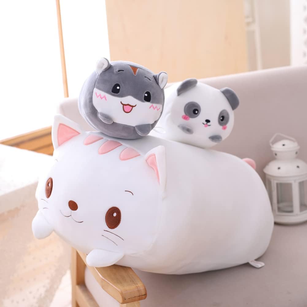 Jensquaify Almohada de Cuerpo de Animal de Peluche Panda, Almohada...