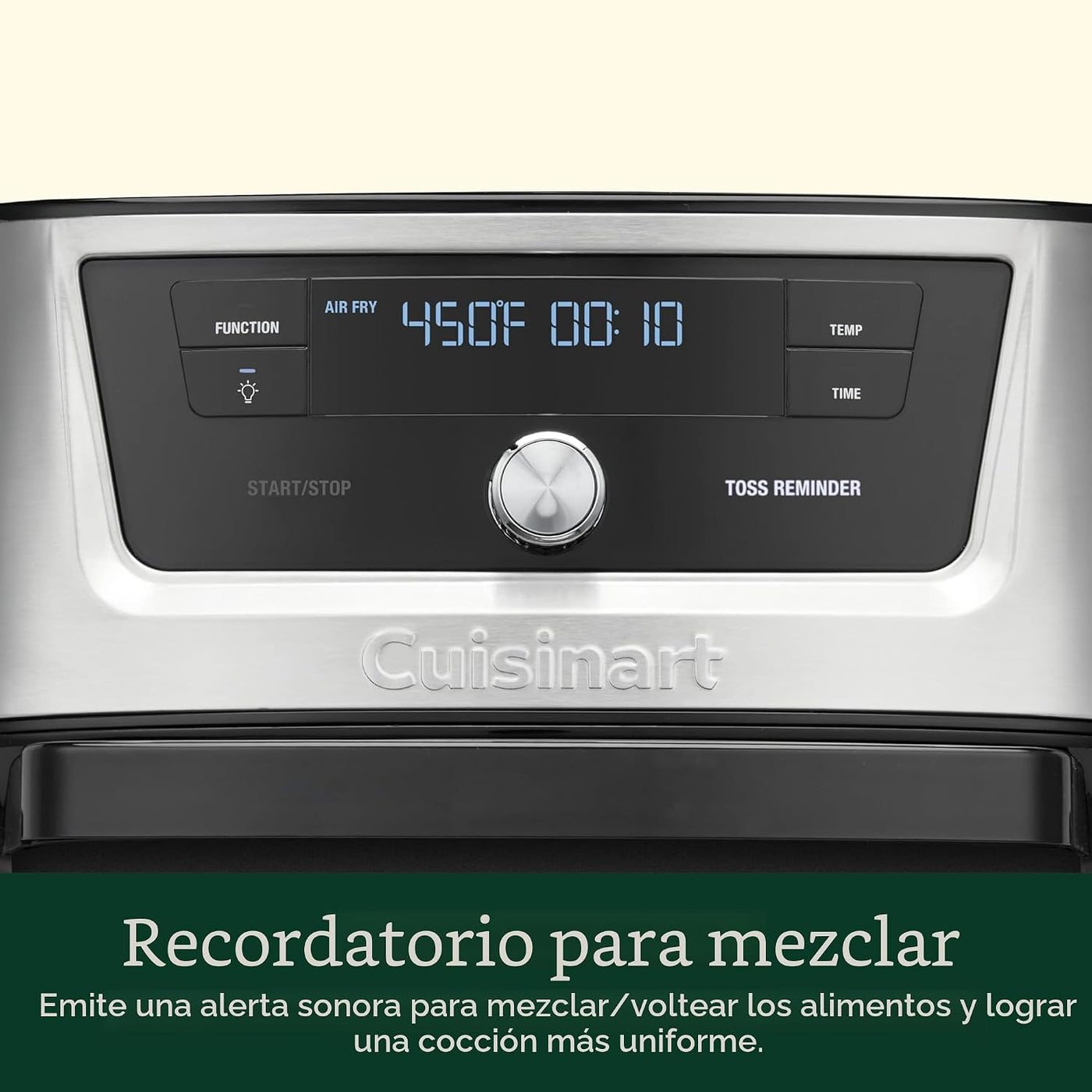 Cuisinart Freidora de Aire, Olla de Acero Inoxidable de 9 Cuartos con 6 Ajustes Preestablecidos para Asar, Hornear, Asar a la Parrilla, Freír al Aire, Deshidratar y Mantener Caliente