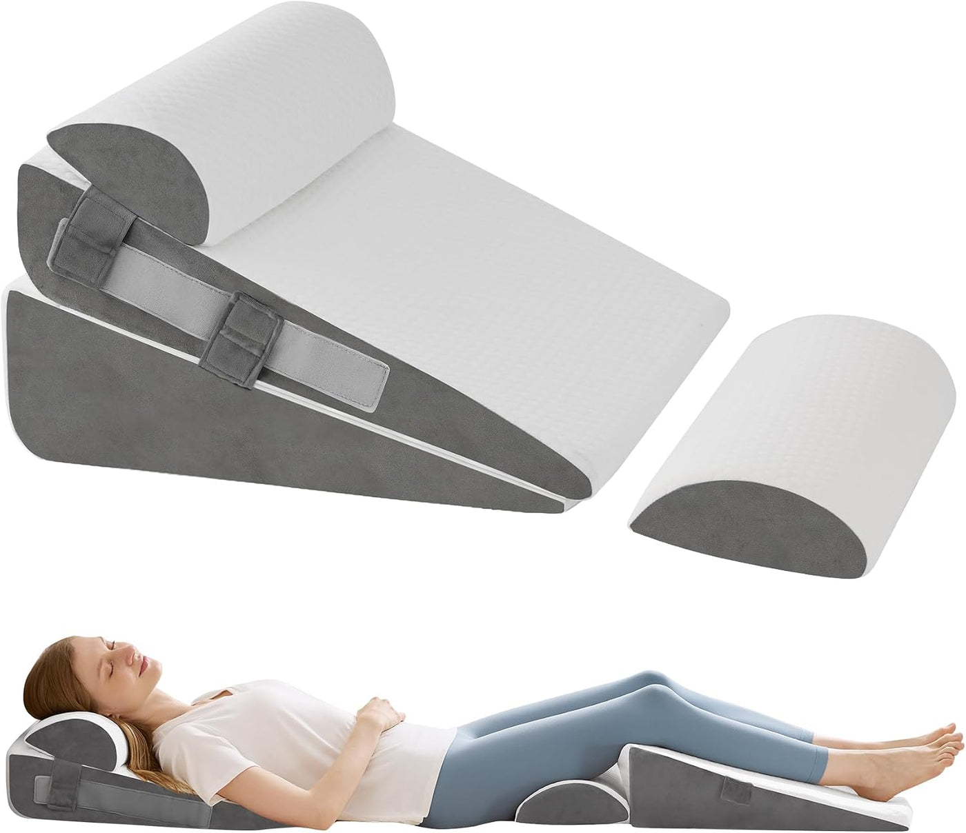 WGAKCED Juego de 4 almohadas de cuña para después de la cirugía, al...