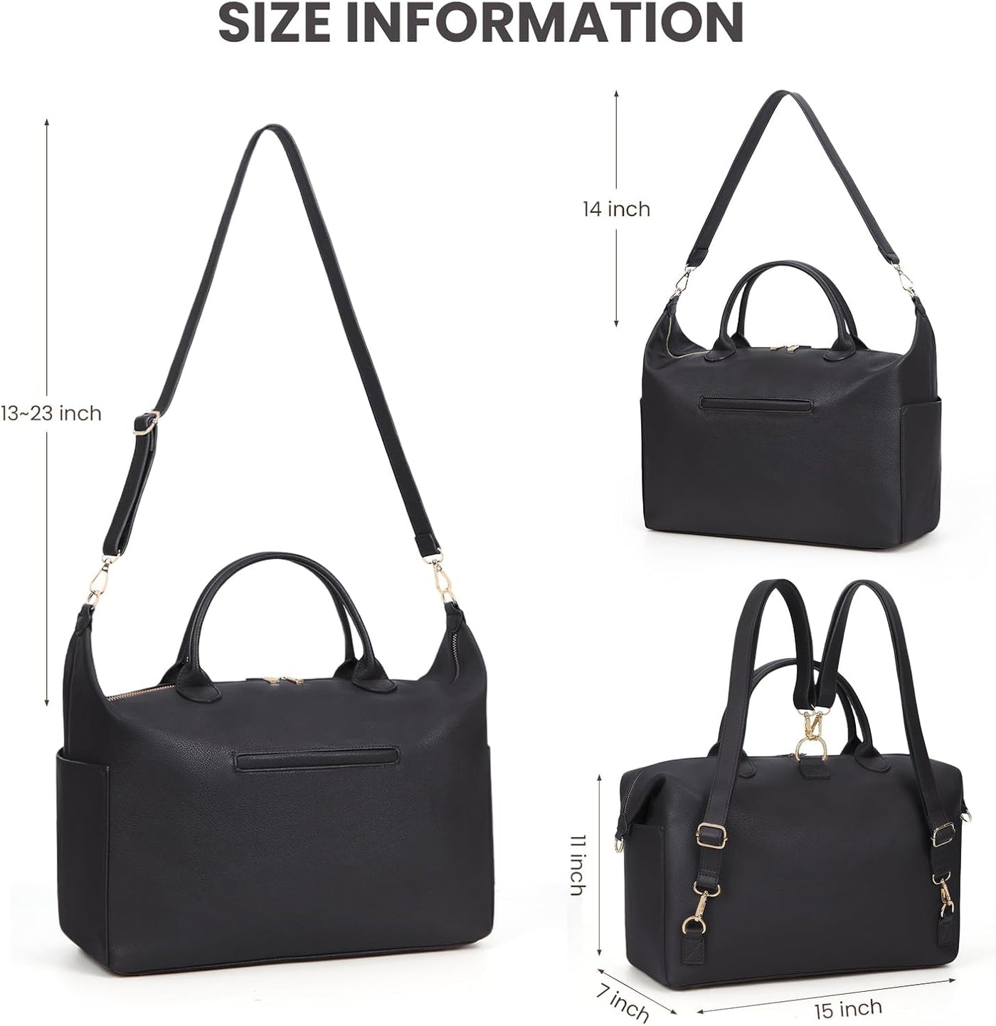 Bolsa de pañales convertible de cuero vegano para pañales, mochila...