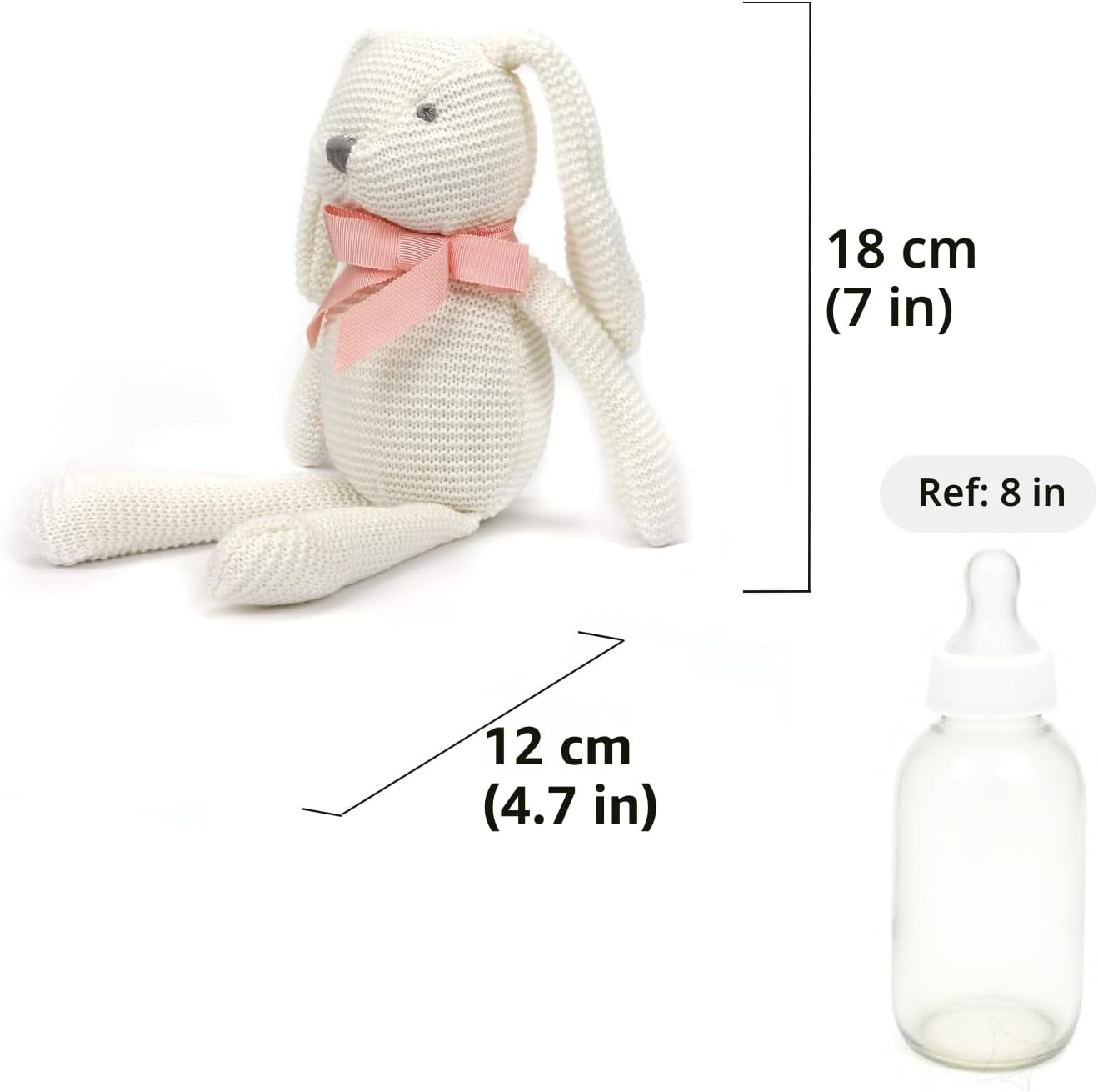 FLUFFYFUN 100% algodón orgánico bebé conejito de peluche 7.1" b...