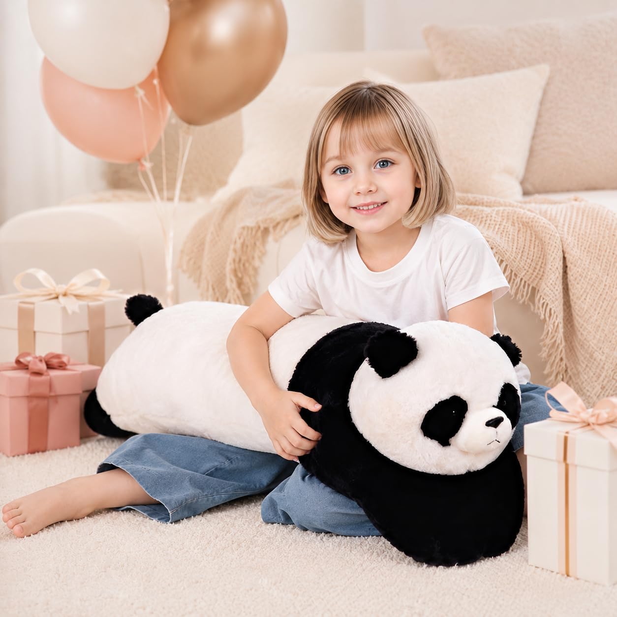 MMguai Peluche de panda gigante de 40 pulgadas, almohada de cuerpo...