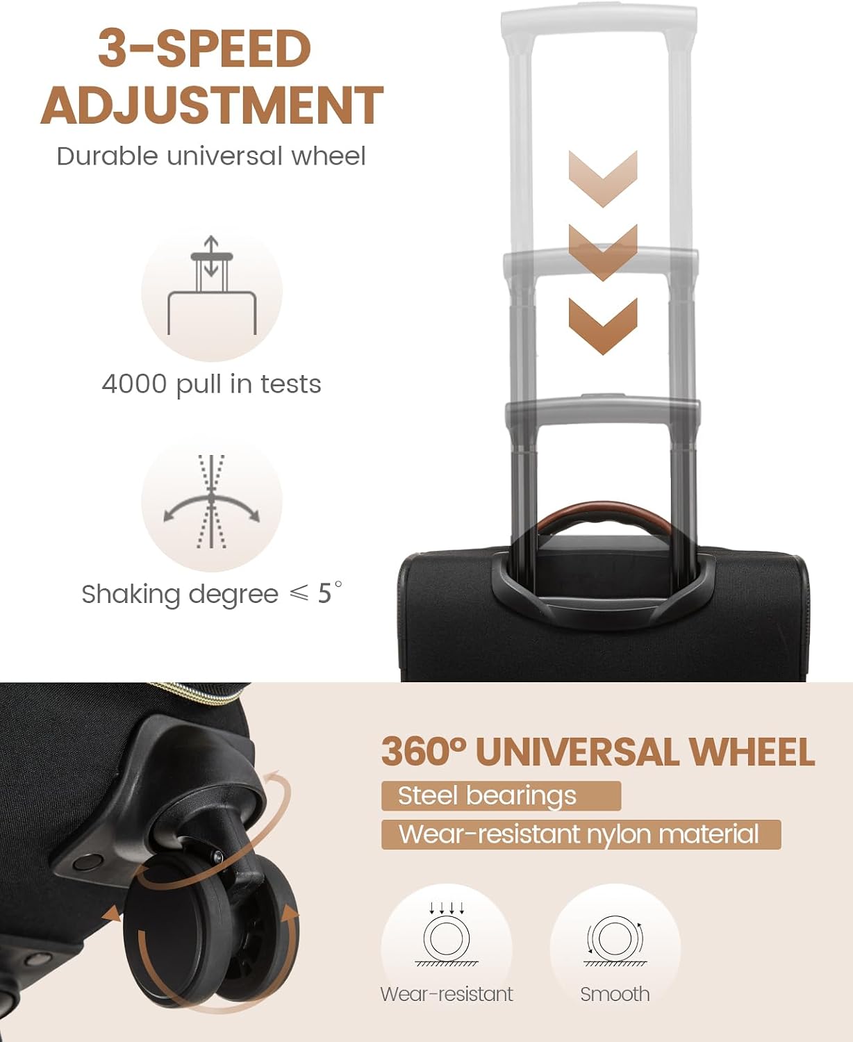 LOVEVOOK Equipaje de mano para debajo del asiento con ruedas, equip...