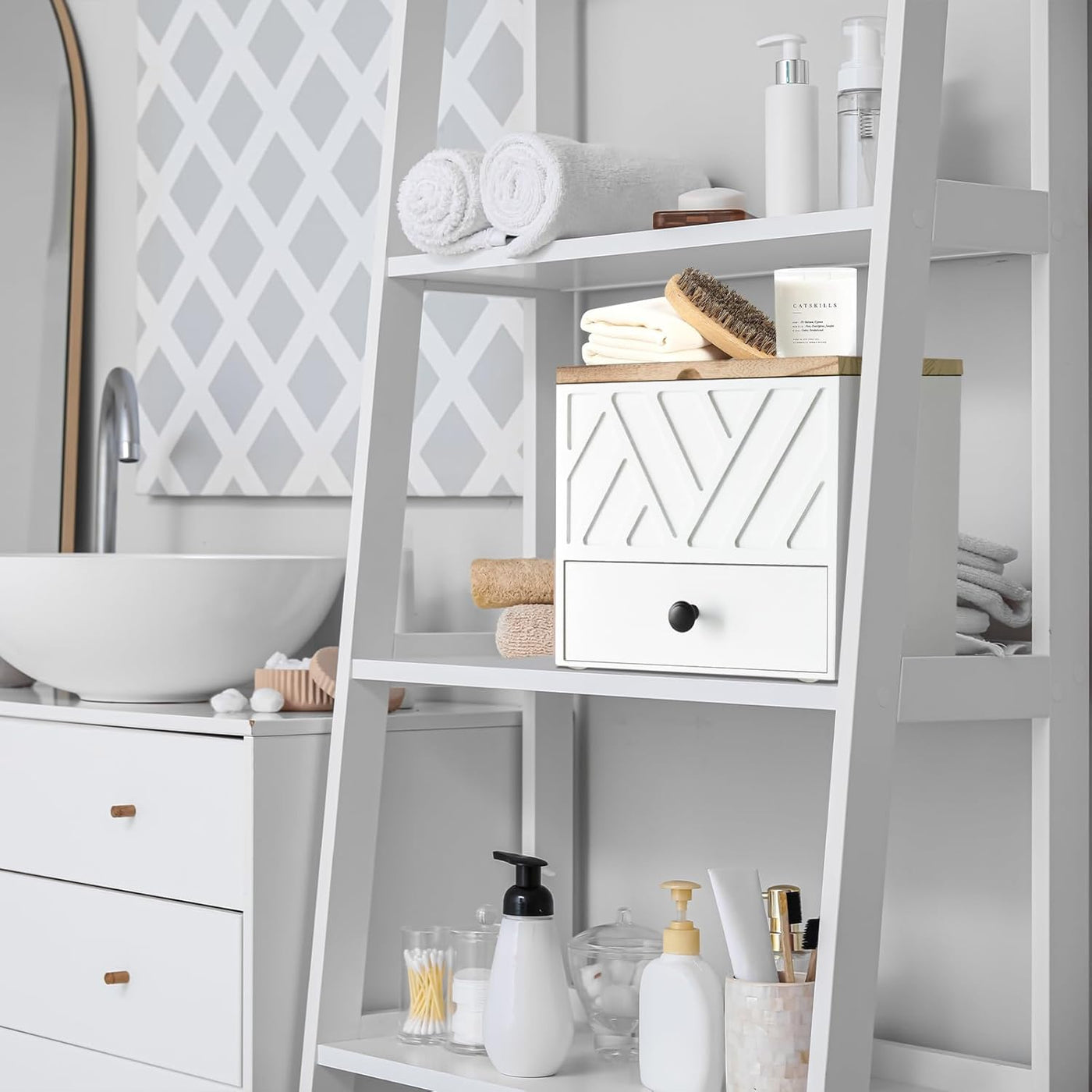 Soporte para tampones para decoración de baño, organizador de produ...