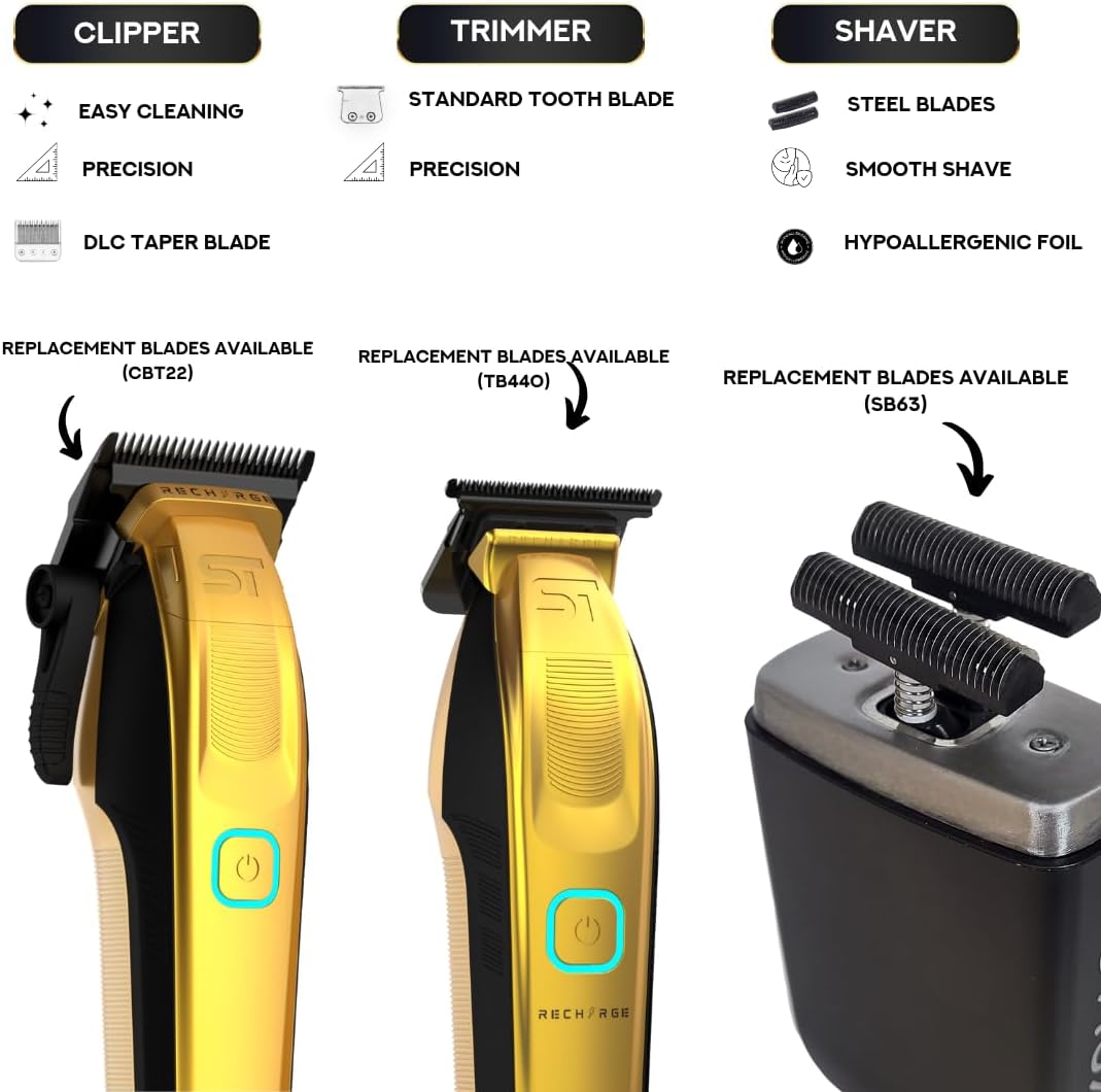 Supreme Trimmer Combo de cortapelos de recarga 3 en 1, recortadora...