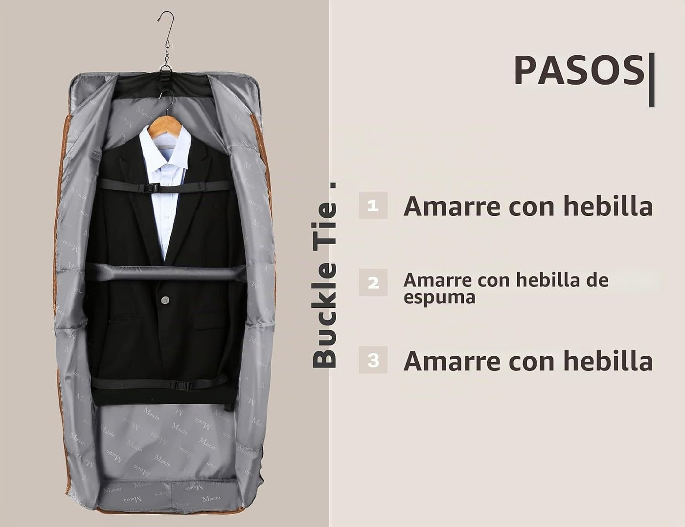 MATEIN Bolsa de traje para llevar en cabina, bolsa de traje con cor...