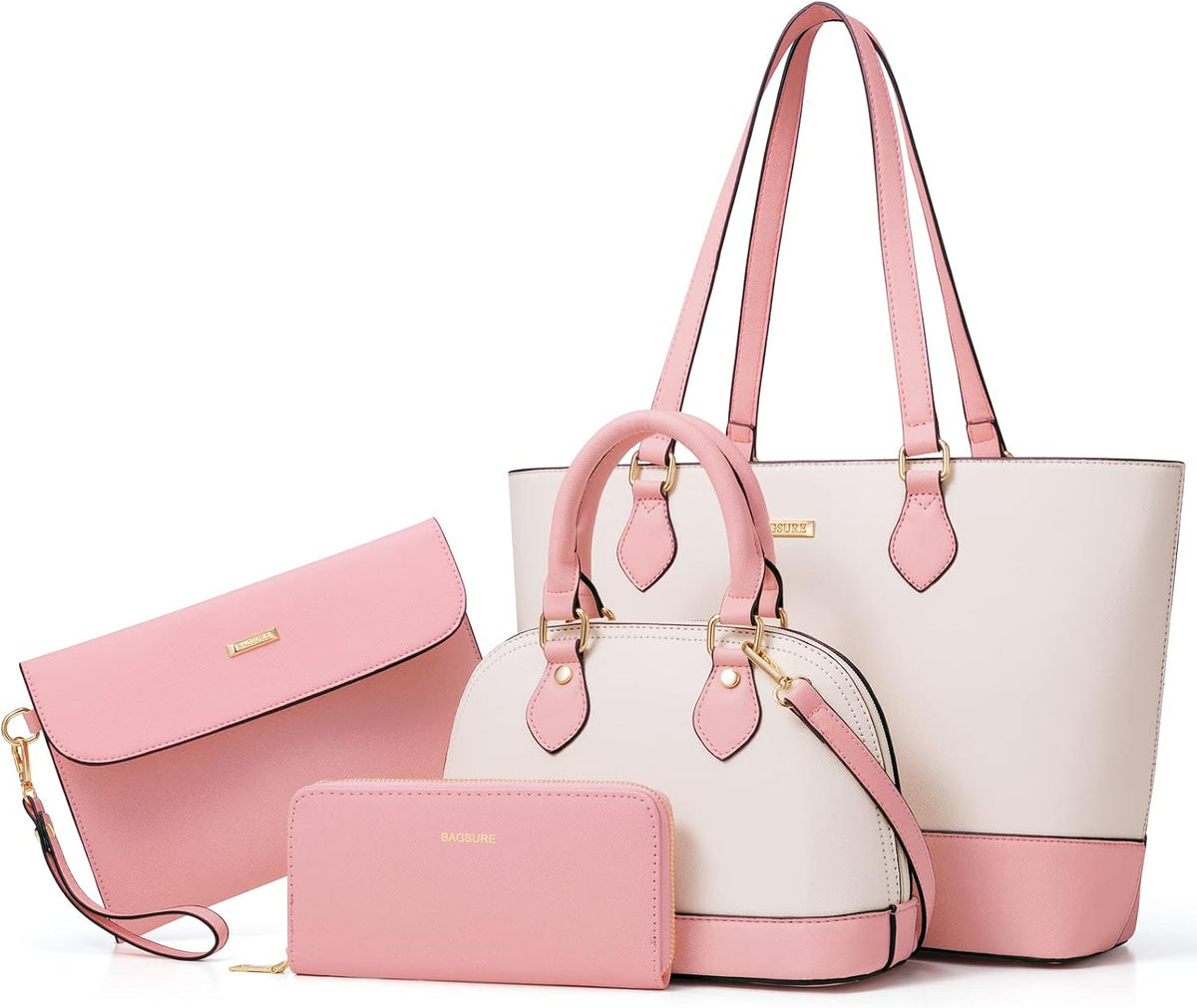 4 piezas de bolsos de moda para mujer, carteras, bolsos de hombro,...
