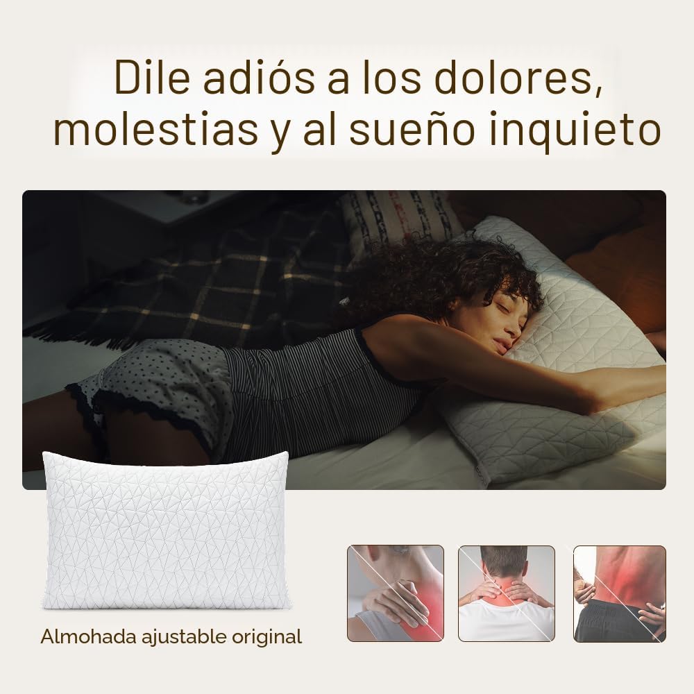 Almohada de espuma con memoria Coop Home Goods, premium ajustable l...