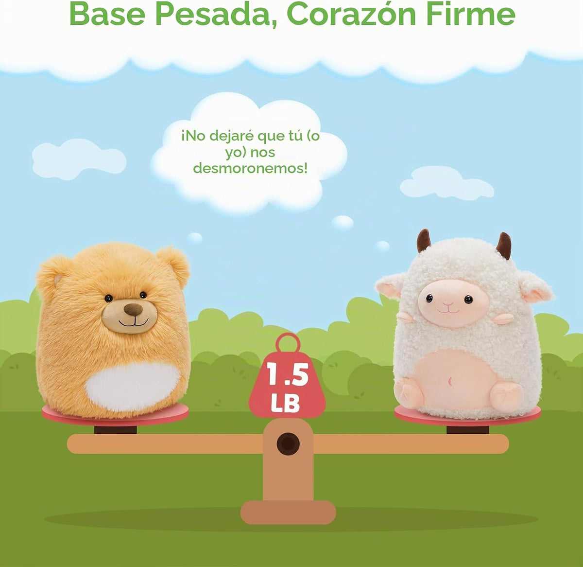 MaoGoLan Peluche de Oveja de 14 pulgadas, Almohada Decorativa Aplas...