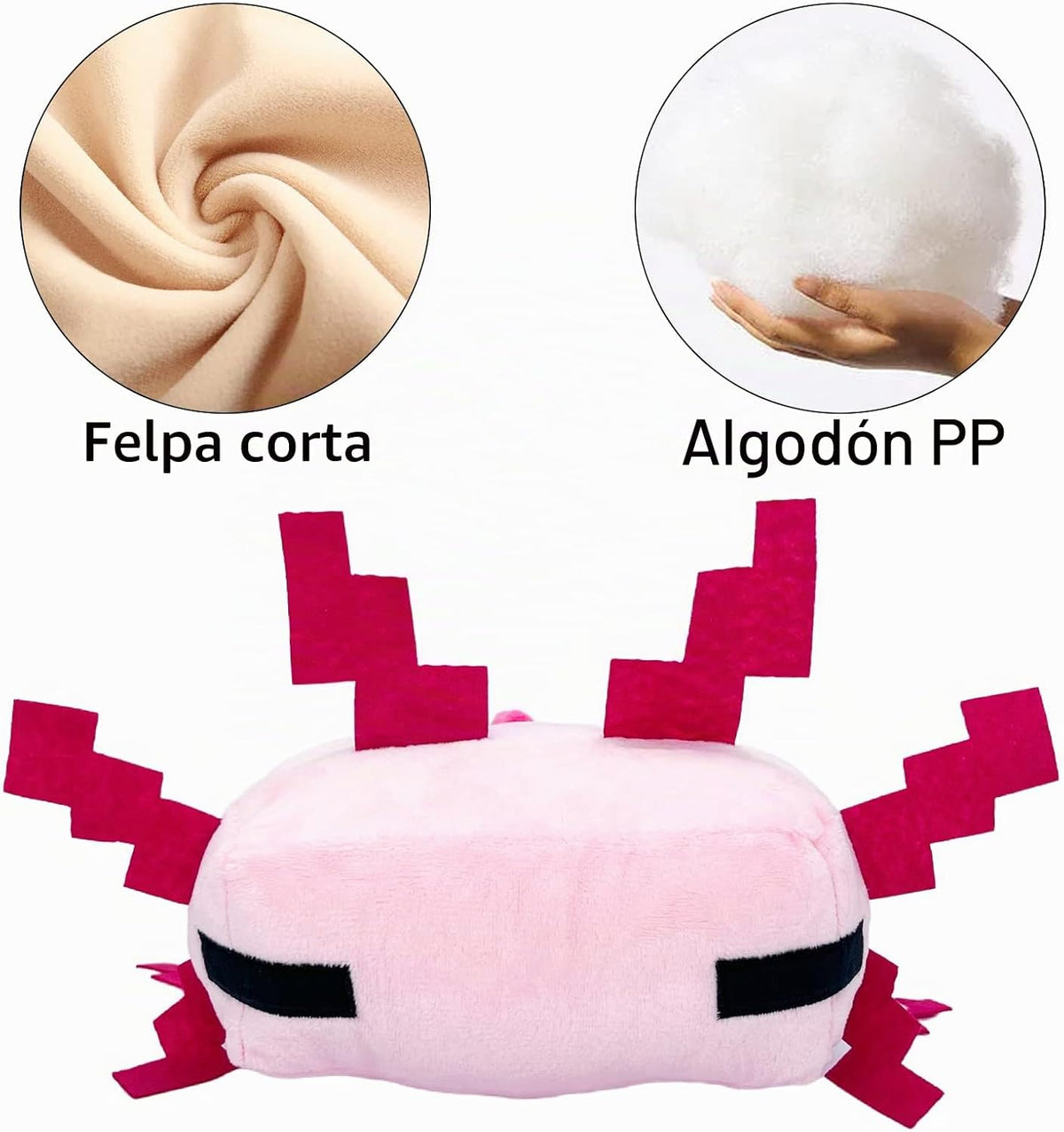 XSLWAN Juguete de Peluche de Ajolote Rosa, Juguete de Peluche Relle...