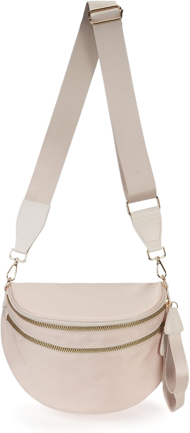 Bolso cruzado espacioso de nylon, bolsa de cintura, bolsos, billete...