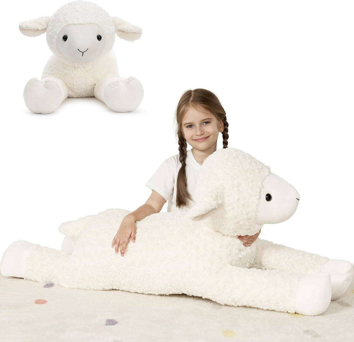 Tezituor 43.3 animal de peluche gigante de ovejas blancas, almohada...